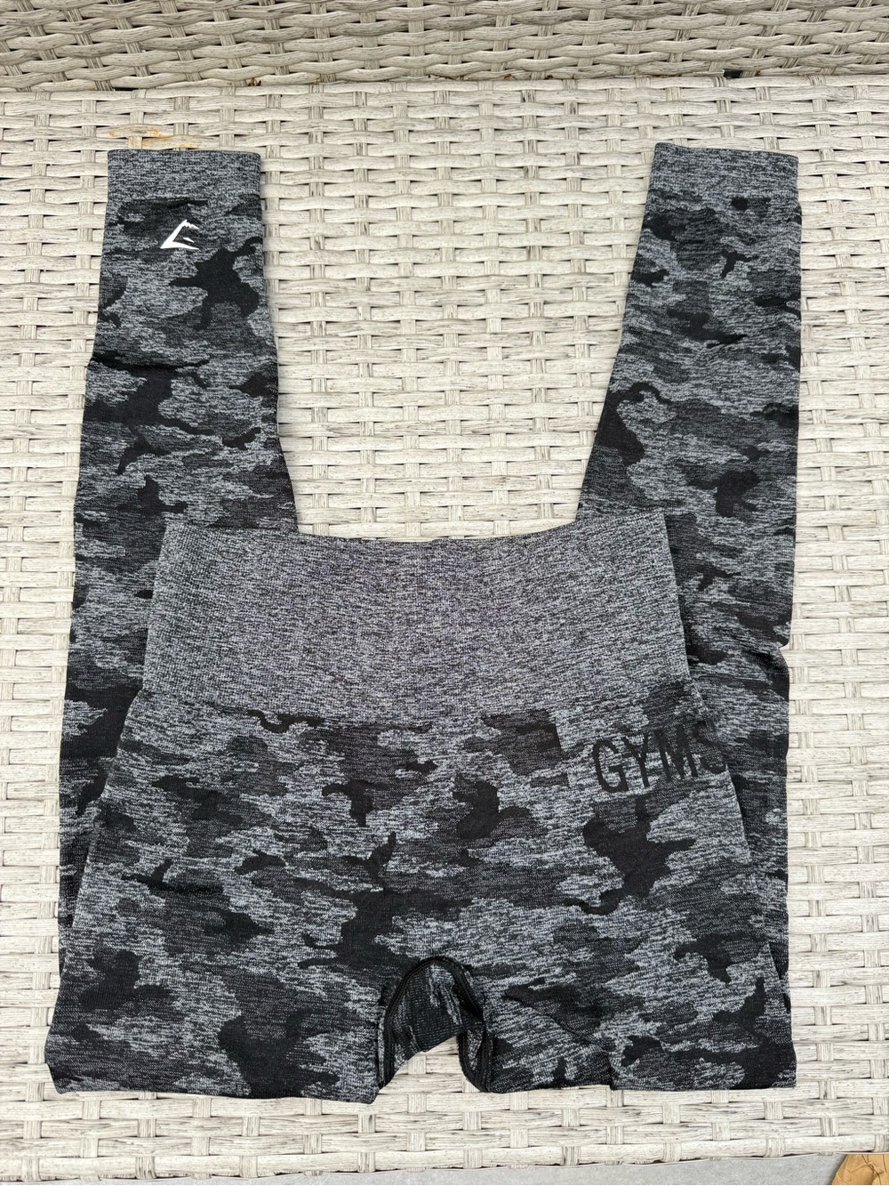 Gymshark Black and Gray Camouflage Leggings